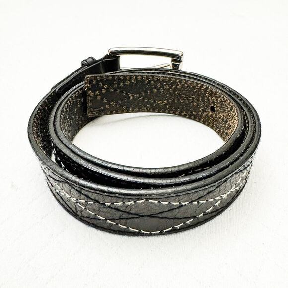 Michael Kors Women Woven Leather Belt Criss Crossed Size XL - Picture 5 of 6